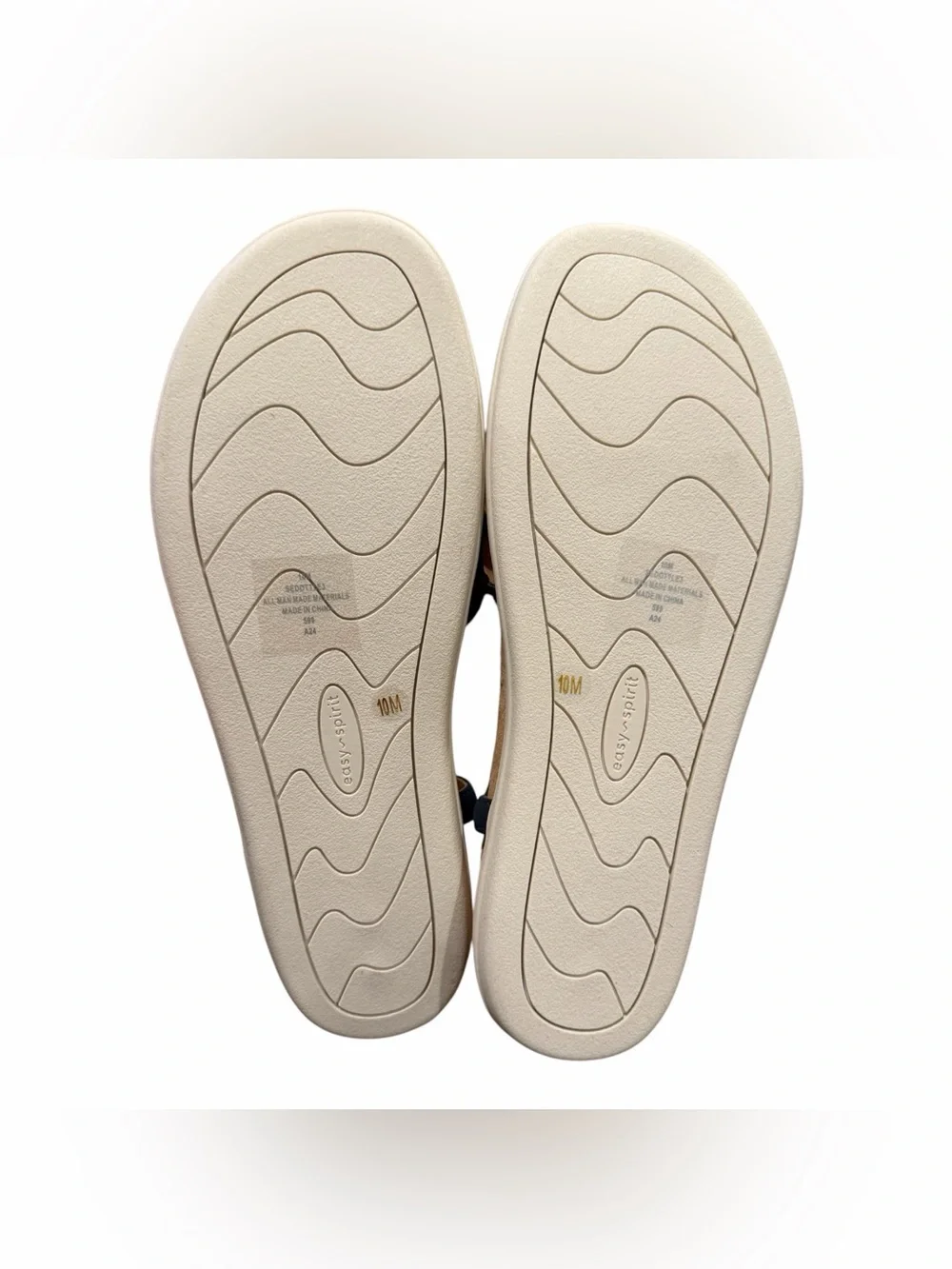 Easy Spirit Navy and Silver Cross-Strap Ankle Sandal